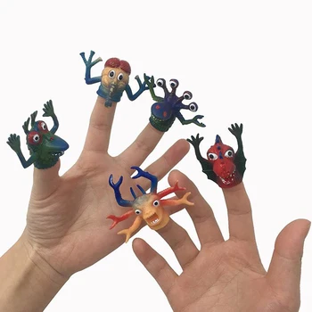 5 pcs Monstro Fantoches Crianças Engraçado Jogar Brinquedos Favores do Partido Brinquedo de Plástico, Bonecos Sortidos