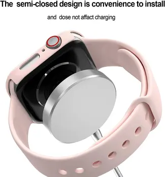 Capa+Correia Para a apple faixa de Relógio de 44mm de 40mm de 38mm de 42mm de Silicone pulseira de cinto, pulseira de Acessórios iWatch 3 4 5 6 se 42 de 44 mm de banda