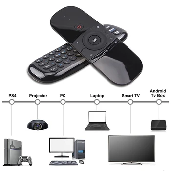 2.4 G Fly Air Mouse sem Fio 57 Teclas do Teclado Recarregável Mouse Mini Controle Remoto Para PC Smart TV Set-Top-Box) Caixa de TV Android
