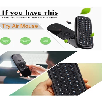 2.4 G Fly Air Mouse sem Fio 57 Teclas do Teclado Recarregável Mouse Mini Controle Remoto Para PC Smart TV Set-Top-Box) Caixa de TV Android