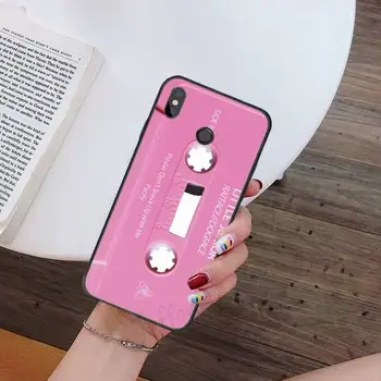 Cassete de áudio retro cor-de-rosa Caso De Telefone Xiaomi Redmi 7 9t 9se k20 mi8 max3 lite 9 nota de 8 a 9s 10 pro Silicone Macio Shell Tampa