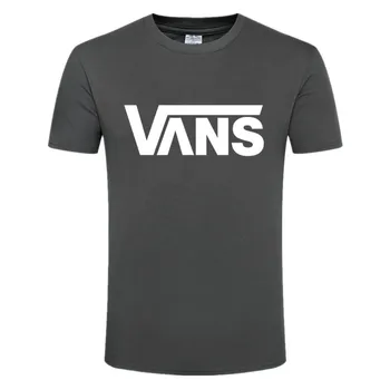 Homens Mulheres T-shirt de Esportes VANS Impresso de Manga Curta-O-Pescoço T-shirts da Moda Homens Simples T-shirts