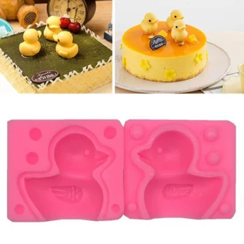 3D Pato Molde de Silicone Animal Bonito Fondant Sabonete de Argila Bolo de Chocolate do Molde de Açúcar de Artesanato de Decoração do Bolo de Pastelaria Ferramentas