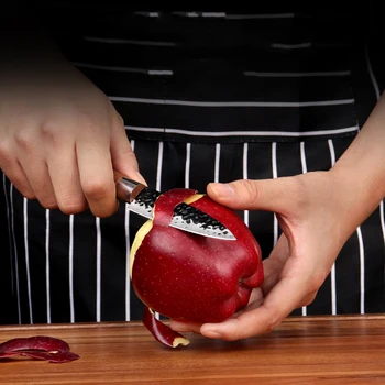 Fruta cozinha faca Facas de Chef Japonês facas de Alto teor de Carbono do Aço Inoxidável Imitação teste Padrão de Damasco Faca