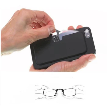 Mini sem pernas Dobráveis Clipe Nasal em Óculos de Leitura Para Homens Mulheres Portátil Óculos de Caso pode Ser Ligado À caixa do Telefone Móvel
