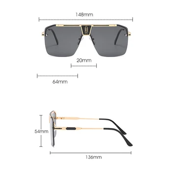 Gradiente Quadrado Óculos de Homens, Mulheres 2021 Moda Vintage Design da Marca de grandes dimensões sem aro de Óculos de Sol Para mulheres de Óculos UV400