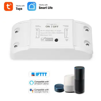 10A Smart Switch wi-FI Smart Luz Remoto sem Fio do Interruptor Temporizador de Tuya de Controle de APLICATIVO para Casa Para o Amazon Alexa Google Assistente de Dropship