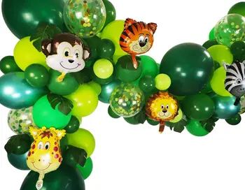 Jungle party balão de kit de decoração para o tema da selva do chuveiro de bebê suprimentos de animais selvagens da selva festa de aniversário, decoração