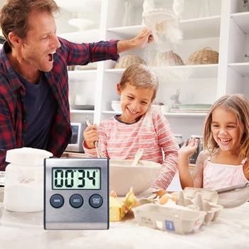 Timer de cozinha Digital, Magnético Cronómetro Digital LCD Digital Tela de Alarme de Relógio do Ímã Cozinhar Contagem o Cronômetro de Contagem regressiva