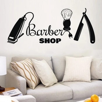 Barber Shop, Decalques da Parede Sinal do Homem Salão de Corte de cabelo Logotipo Adesivos Salão de Beleza, Decoração Doce Hipster Arte de Vinil Decoração Mural DW10642