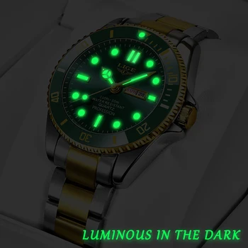 2021 Novo LIGE Relógios Mens Moda de Luxo Masculino Relógio 30ATM Impermeável Semana Data do Relógio do Esporte relógio de Pulso de Quartzo Relógio Masculino