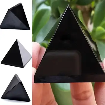 Obsidiana Pirâmide Sala De Estar Cristal Natural De Pedra Obsidiana Pirâmide Enfeites De Sala De Estar Decorações