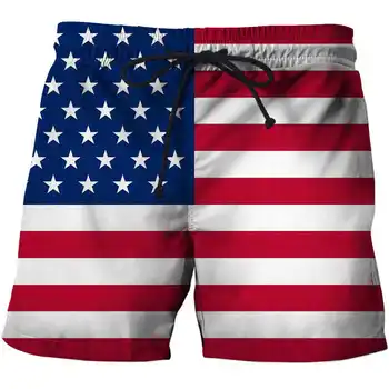 New USA UK National Flag 3D Print Short Pants Men's Casual Board Shorts Moda Streetwear Beach Shorts Male Sportswear Trousers