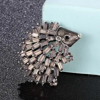 Zlxgirl jóias de prata antiga china cristal Ouriço broches jóias para mulheres e homens, alguns presentes de bom cachecol pinos de jóias
