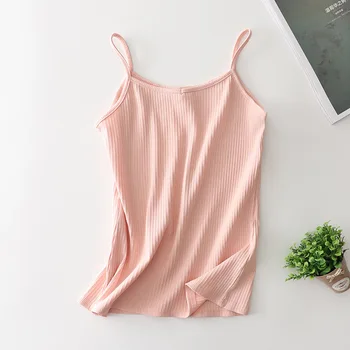 Verão As Mulheres Slim Tops Com Decote Em V Thread De Algodão Camisole Estilo Básico Tops Casual Plus Size Assentamento Camisa