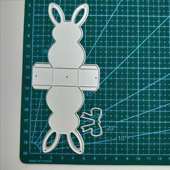 Bonito coelho caixa de Metal cortantes Stencils para DIY Scrapbooking álbum de fotos Decorativo em Relevo o Papel de DIY Cartão