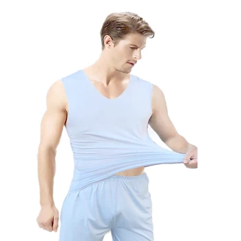 V-colar trackless pijama homens de shorts de casa, vestir terno de verão de gelo calça de pijama de seção fina de manga curta, roupa de duas peças