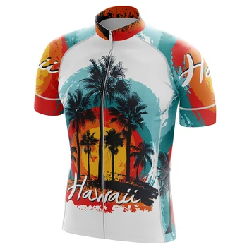 HIRBGOD 2020 Novas Havaí Homens de Ciclismo Jersey de Manga Curta Umidade Wicking Moto Camisa Rápido-Seca e Respirável Bicicleta Camisa,TYZ264-01