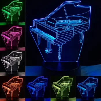 GAOPIN Criativo Música de Piano 3D em Forma de Luz LED USB Humor Noite de Luz Multicolor Toque ou Remoto Luminaria Alterar Candeeiro de Mesa