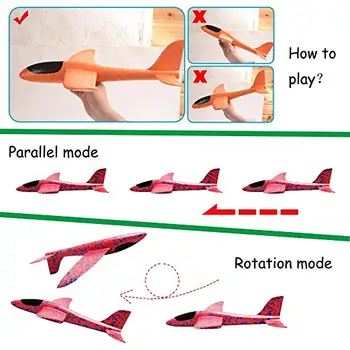 Mão de espuma Jogando Aviões de brinquedo, 36cm 48cm Modo de Voo de Planador Inércia Aviões Modelo,as Aeronaves Aviões para Crianças de Desporto ao ar livre