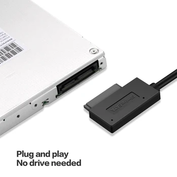 O mais novo do USB 2.0 Mini Sata II 7+6 13Pin Adaptador de Cabo do Conversor Para o Portátil de DVD/CD ROM Slimline Unidade Dropshipping