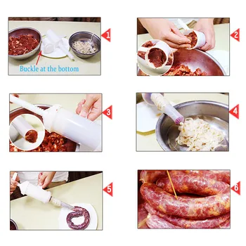 Manual De Carne De Salsicha Máquina De Enchimento De Uma Enchedora De Linguiça Salame Maker E O Funil De Mão Torta De Ferramentas