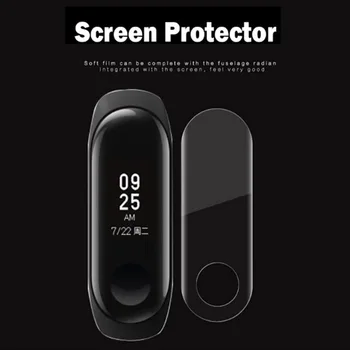 Protetor de tela Para o Xiaomi Mi banda 5 4 3 Pulseira Filme Completo Tampa de Vidro de Proteção para Xiomi Miband 5 Bracelete de Protecção de Caso