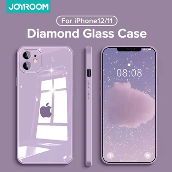 Joyroom 9H caixa de Vidro Para o iPhone 11 12 Pro Max 12min Vidro+TPU à prova de Choque Len Proteção de Caso Para o iPhone 12 pro Transparente