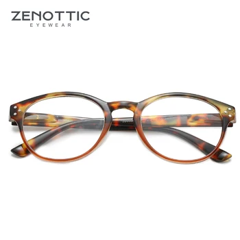 ZENOTTIC Retro Óculos de Leitura Mulheres Ronda os Leitores Hipermetropia Dioptria Armação de Óculos Feminino de Presbiopia Óptico Óculos +1 +3.5