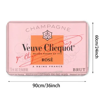 Champanhe Veuve Clicquot em Carpete, Tapete de Entrada da Porta da Cozinha, Tapete antiderrapante, Inodoro, Durável, Multi-size_vcdp03