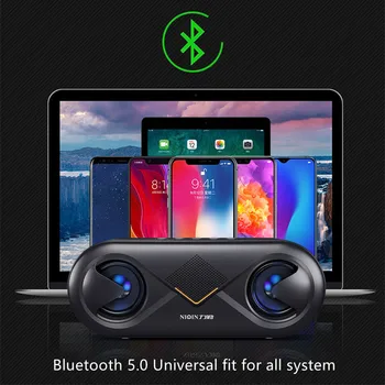 Portátil sem Fio Bluetooth alto-Falante Casa 4D Estéreo Portátil Altifalante Exterior Duplo alto-Falantes Com o cartão do TF/USB/AUX Player