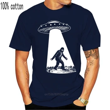 Bigfoot Ufo T-Shirt Sasquatch Engraçado Camisa Alienígena Da Área 51 Cryptozoology Homens, Mulheres Do Hip-Hop Camiseta