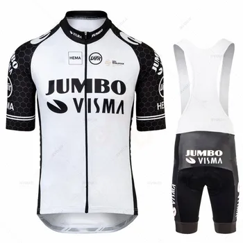Maillot Jumbo Visma Equipe de 2021 de Ciclismo de Mens Jersey Conjunto de Verão de Bicicleta Roupas de Bicicleta de Estrada de Camisas de Terno de Bicicleta Jardineiras, Shorts MTB Ropa