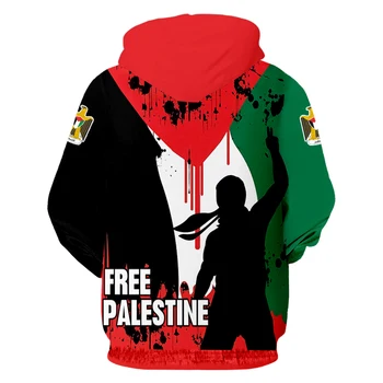 IFPD Palestina Bandeira Impresso em 3D Capuz em Moletom Luta Pela Palestina Livre a Manter a Paz, masculina Casual Pulôver de Streetwear Oversize