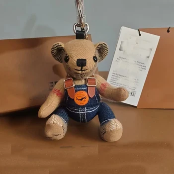 Kawaii Saco de Charme Cadeia Vintage desenho animado do Urso de Brinquedo Boneca Carro Ornamentos para o Melhor Amigo de Dom Chaveiro em Acessórios femininos 2020