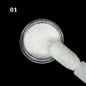 1g Brilhante Unhas de Glitter, Lantejoulas 3D Prata Branco Hexágono Lantejoulas Brilhantes Flocos de Areia Pó de Poeira Para Manicure de Unhas de Arte, Decoração