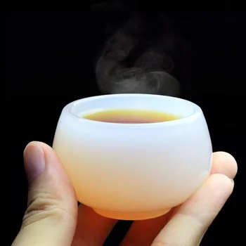 Alta Qualidade De Jade Branca De Porcelana Xícara (Chá) De Cerâmica Mestre Copos De Kung Fu Xícara De Chá De Tigela De Chá Copos Xícaras De Chá De Saquê Taças Acessórios
