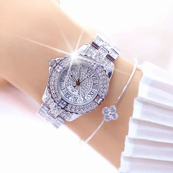 2021 Moda Relógio Para Mulheres Relógio de Diamantes de alto Luxo da Marca Senhoras Branco Pulseira de Cristal das Mulheres Relógios de Pulso Relógio Feminino