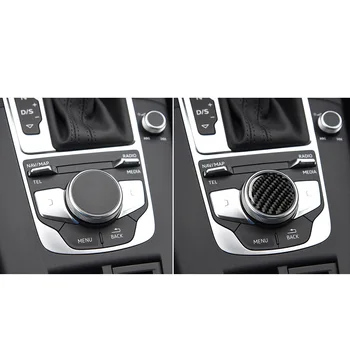 Controle Central Multimídia Botão De Decoração Adesivos Para Audi A3 2013-2019 Carbo Fibra Adesivos Decalque Acessórios Do Carro De 2018 2017
