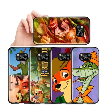 Disney Bonito dos desenhos animados de Robin Hood Para Xiaomi Poco X3 NFC M3 M2 X2 F2 F3 Pro C3 F1 Mi Jogar Misture 3 A3 A2 A1 Black caixa do Telefone