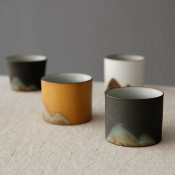 Cerâmica xícara (chá) de Kungfu conjunto de chá xícara (chá Japonês copo de vidro colorido pequena xícara (chá)