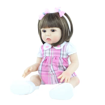 48 CM Cheia de Silicone Macio Renascer Corpo da Boneca do Bebê Brinquedos Como Real de 19 Polegadas em Vinil Princesa Criança Bonecas de Meninas Banhar-Presente de Aniversário