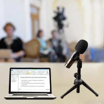 Portátil, sem Fio, com Fio Microfone de Condensador de secretária Tripé para PC Vídeo do YouTube, Skype Conversando Jogos de Gravação de Podcasts