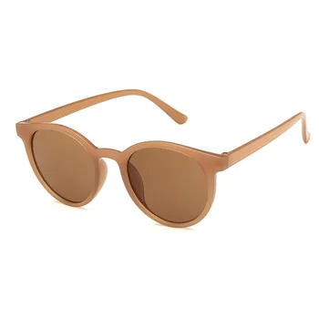 Retro Redonda Pequena Moldura de Mulheres de Óculos de sol Chá, Leite, Cor de Protecção dos Olhos Óculos de Pesca UV400 Óculos Anti-UV Óculos de Driver