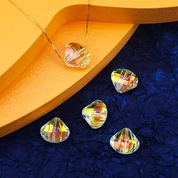 Super Brilhante, Contas de Vidro Facetadas Encantos Componentes da Jóia de Cristal Pendente de Miçangas Para Fazer Jóias Pulseiras DIY feito a mão 10PCS
