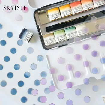 SKYISLE Sal série de uma fase de um hot stamping PVC autocolante de aquarela ponto quadrado texto mão de conta da caixa do telefone móvel de estilo diy