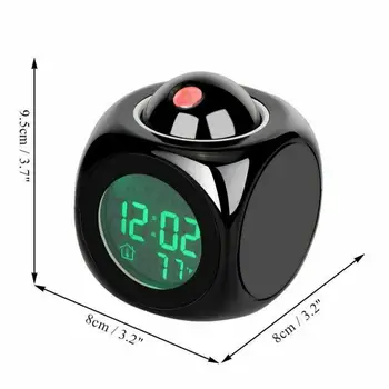 Relógio Despertador Digital Projetor de Led Termômetro a Temperatura de apresentação da Data de Projeção Calendário Usb/aaa Carregador Alimentado Relógio de secretária