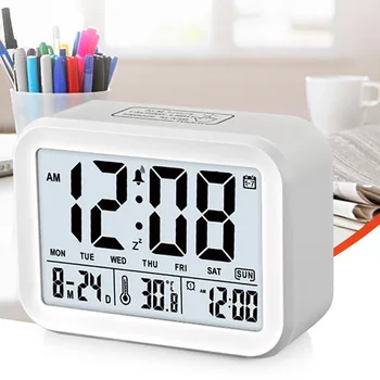 Moderno Relógio Digital Led De Indicação De Repetição Eléctrica, Relógio Despertador, Com Calendário Temperatura De Trabalho De Relógio Para O Quarto Do Office
