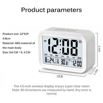 Moderno Relógio Digital Led De Indicação De Repetição Eléctrica, Relógio Despertador, Com Calendário Temperatura De Trabalho De Relógio Para O Quarto Do Office