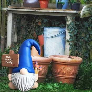Escultura de jardim sem rosto goblin a decoração do jardim cartão de boas-vindas estátua goblin decoração villa estatueta para casa decoração